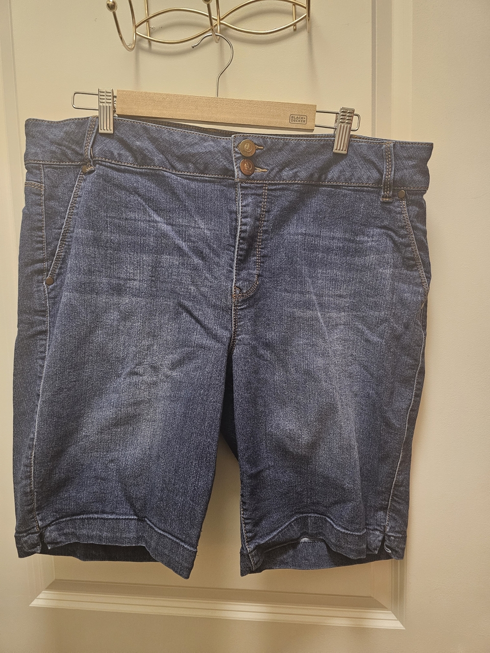 Dark Blue Denim Bermuda Shorts